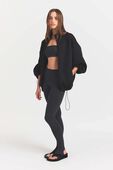 תמונת כל הלוק של BONDED KNIT OVERSIZED MOCK NECK ZIP UP